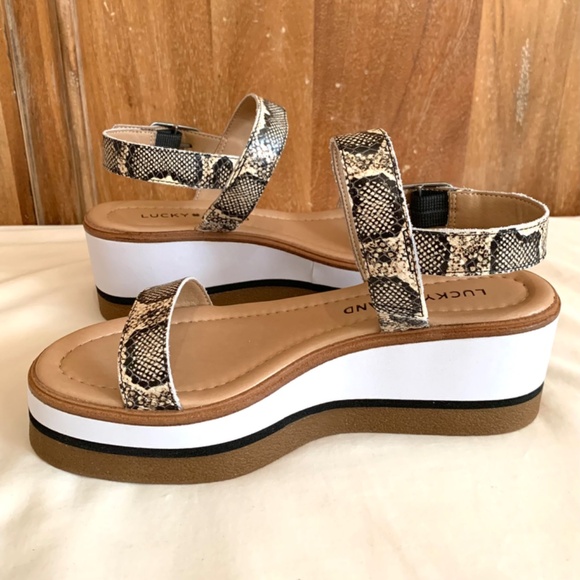 Lucky Brand Womens Tamri Leather Cushioned Platform Sandal Size 6.5 - Picture 5 of 14